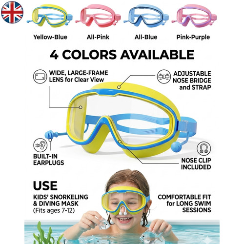 Kids anti fog swimming goggles - swimming,