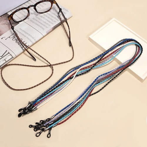 Braided leather glasses strap - braided,